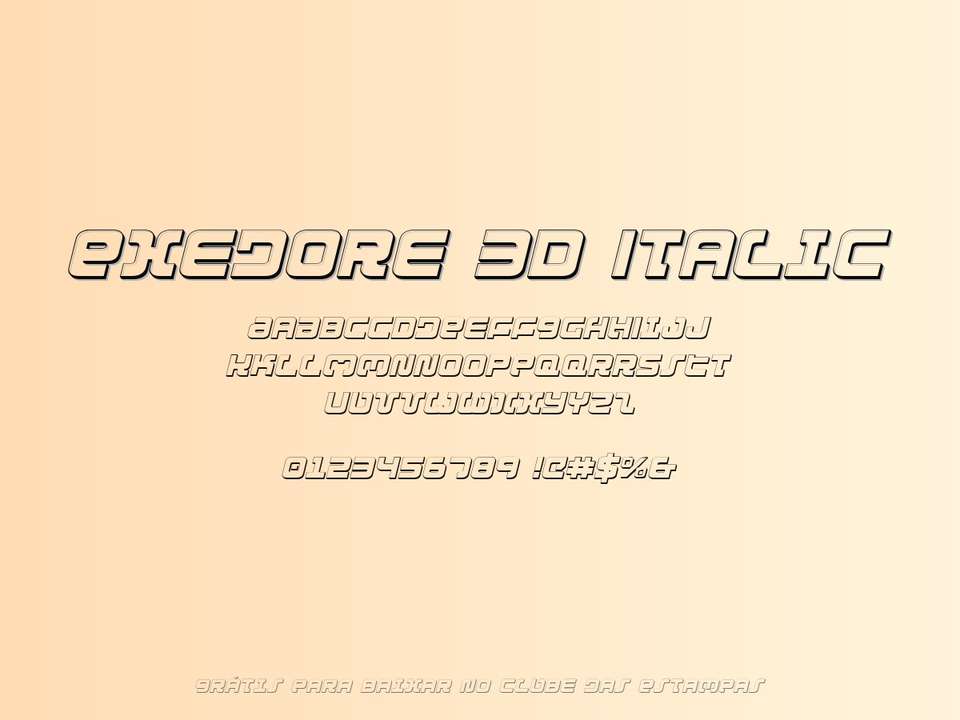Fonte Exedore 3d Italic Grátis Para Baixar