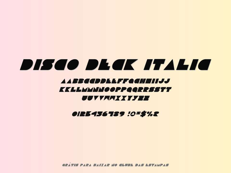 Fonte Disco Deck Italic Grátis Para Baixar