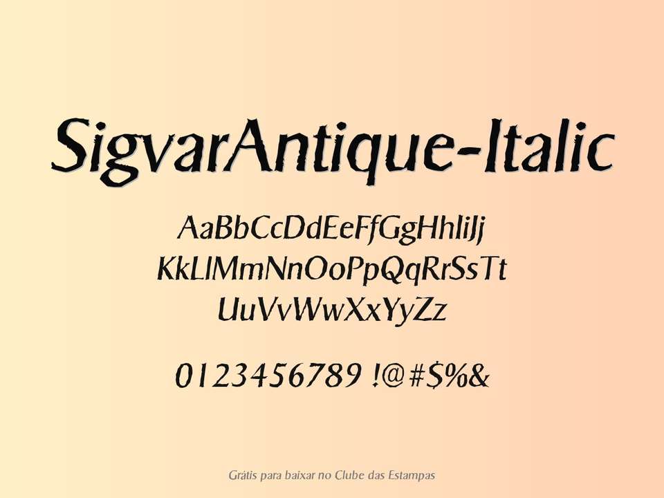 Fonte Sigvarantique Italic Grátis Para Baixar