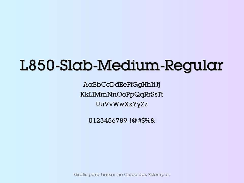 Fonte L850 Slab Medium Regular Grátis Para Baixar