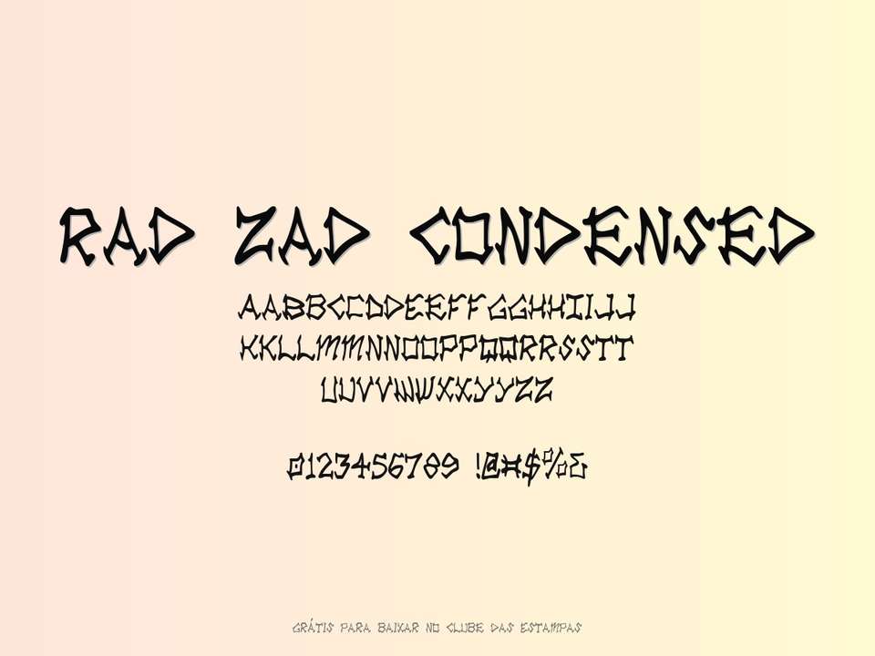 Fonte Rad Zad Condensed Grátis Para Baixar