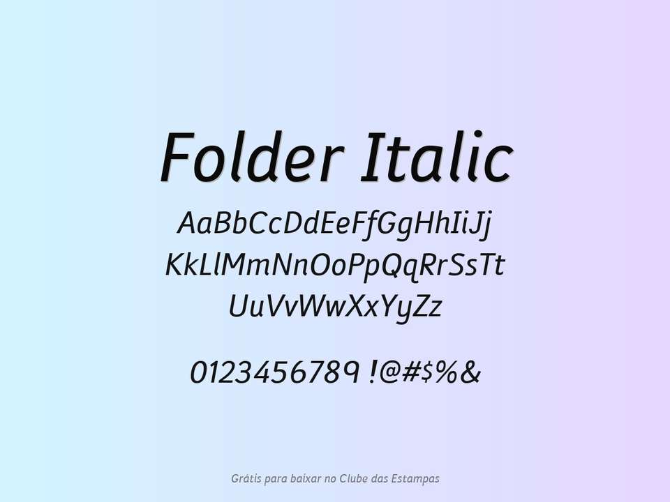 Fonte Folder Italic Grátis Para Baixar