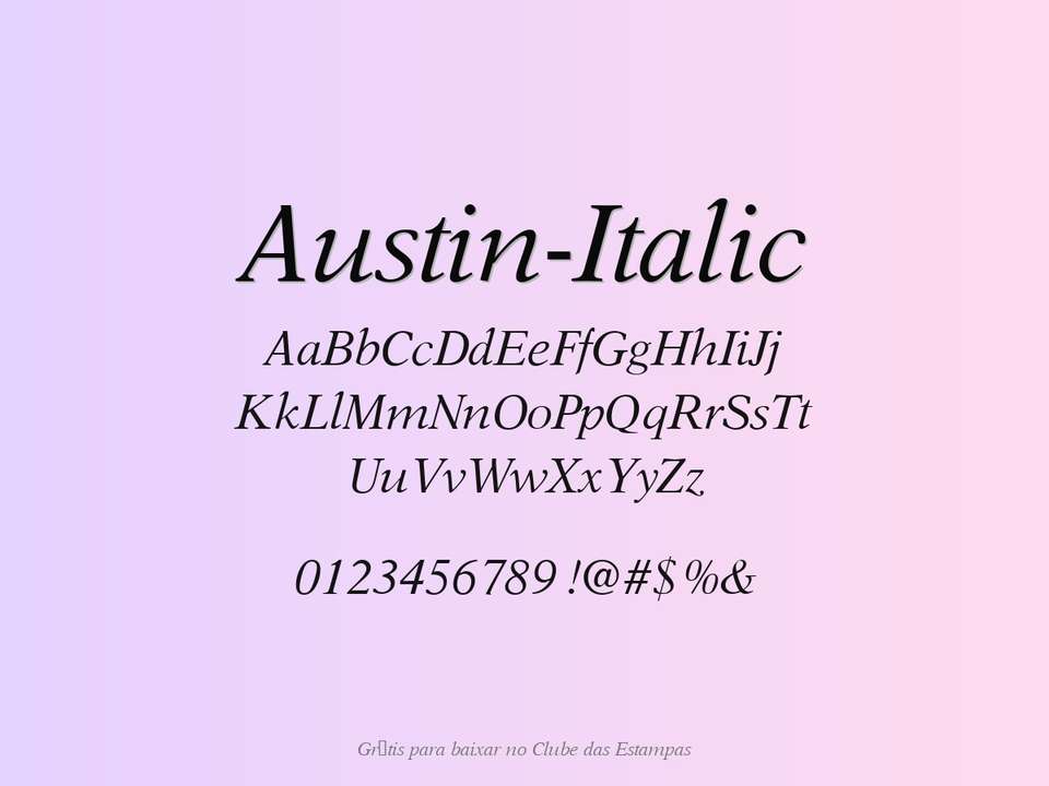 Fonte Austin Italic Grátis Para Baixar