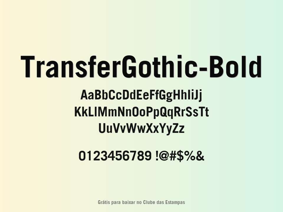 Fonte Transfergothic Bold Grátis Para Baixar