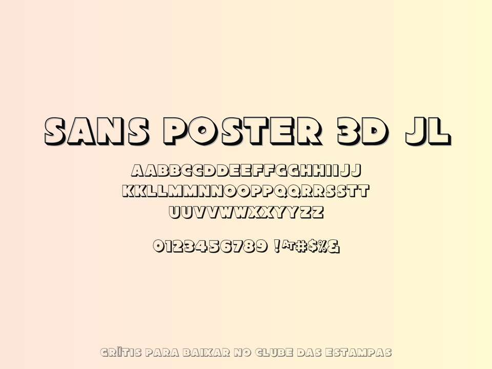Fonte Sans Poster 3d Jl Grátis Para Baixar