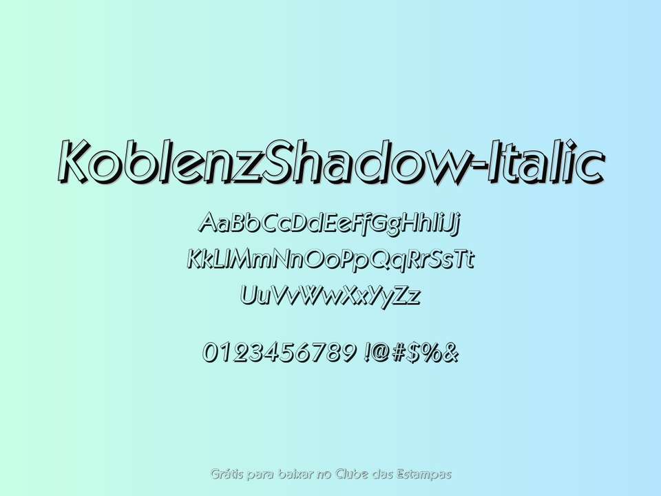 Fonte Koblenzshadow Italic Grátis Para Baixar