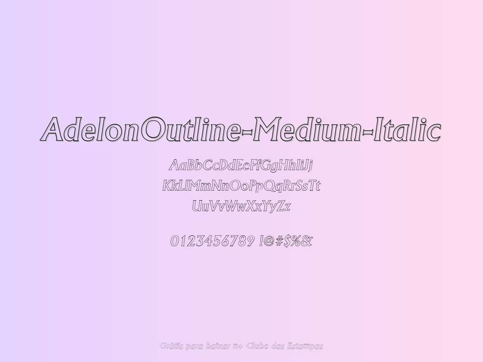 Fonte Adelonoutline Medium Italic Grátis Para Baixar