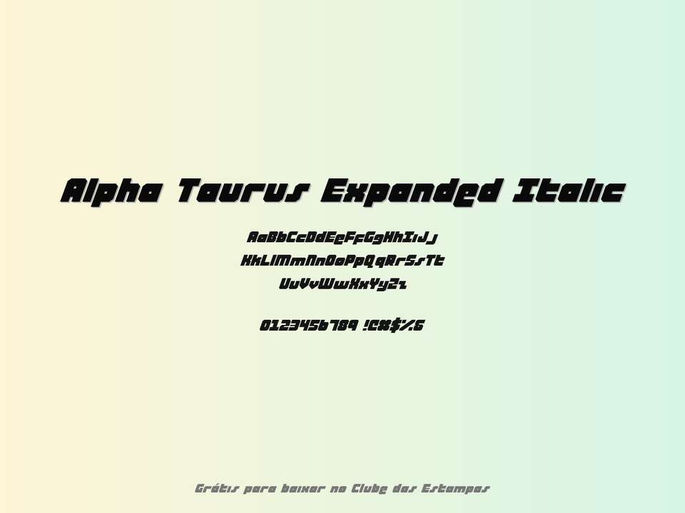 Fonte Alpha Taurus Expanded Italic Grátis Para Baixar
