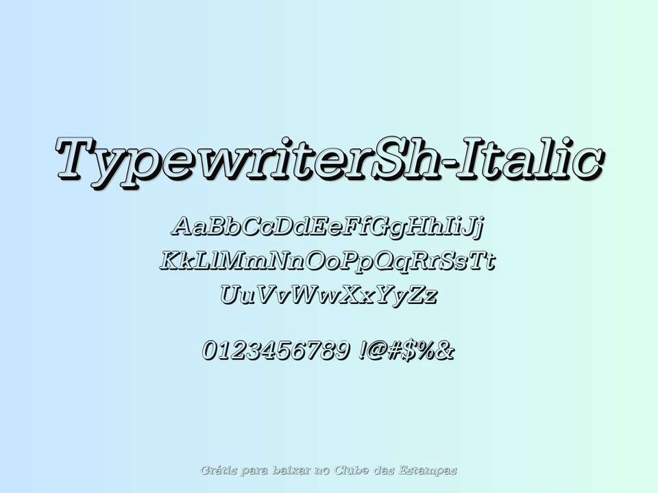Fonte Typewritersh Italic Grátis Para Baixar