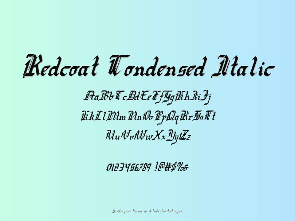 Fonte Redcoat Condensed Italic Grátis Para Baixar