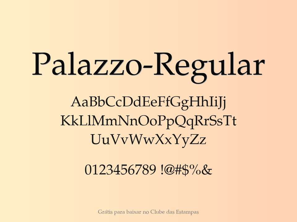 Fonte Palazzo Regular Grátis Para Baixar