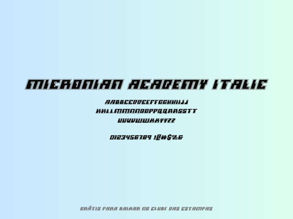 Fonte Micronian Academy Italic Grátis Para Baixar