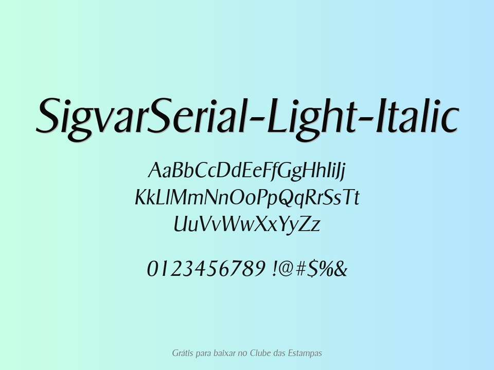 Fonte Sigvarserial Light Italic Grátis Para Baixar