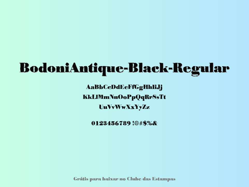 Fonte Bodoniantique Black Regular Grátis Para Baixar