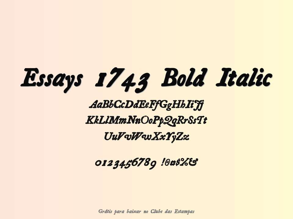 Fonte Essays 1743 Bold Italic Grátis Para Baixar