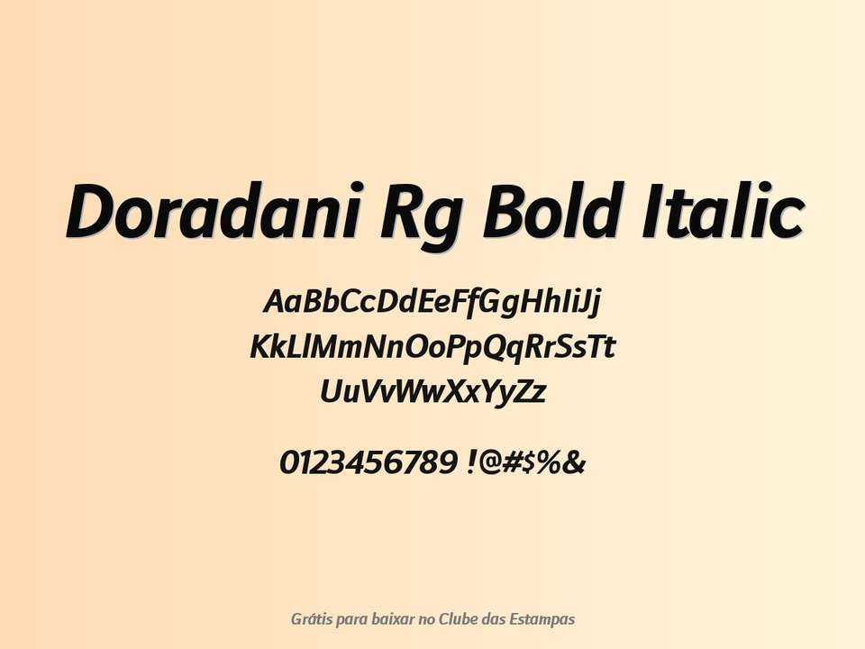 Fonte Doradani Rg Bold Italic Grátis Para Baixar