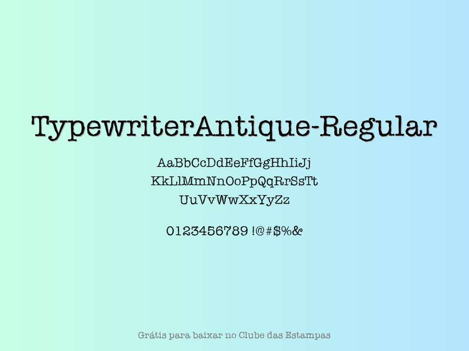 Fonte Typewriterantique Regular Grátis Para Baixar