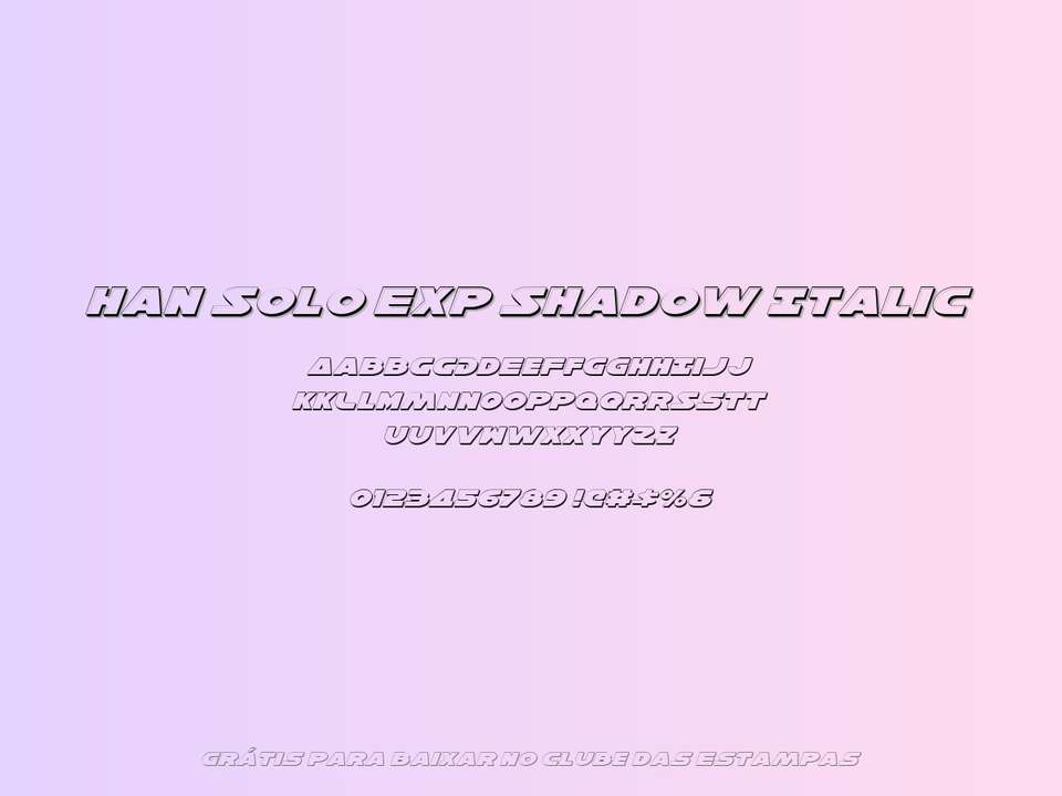 Fonte Han Solo Exp Shadow Italic Grátis Para Baixar