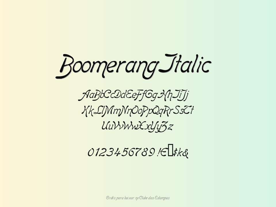 Fonte Boomerangitalic Grátis Para Baixar