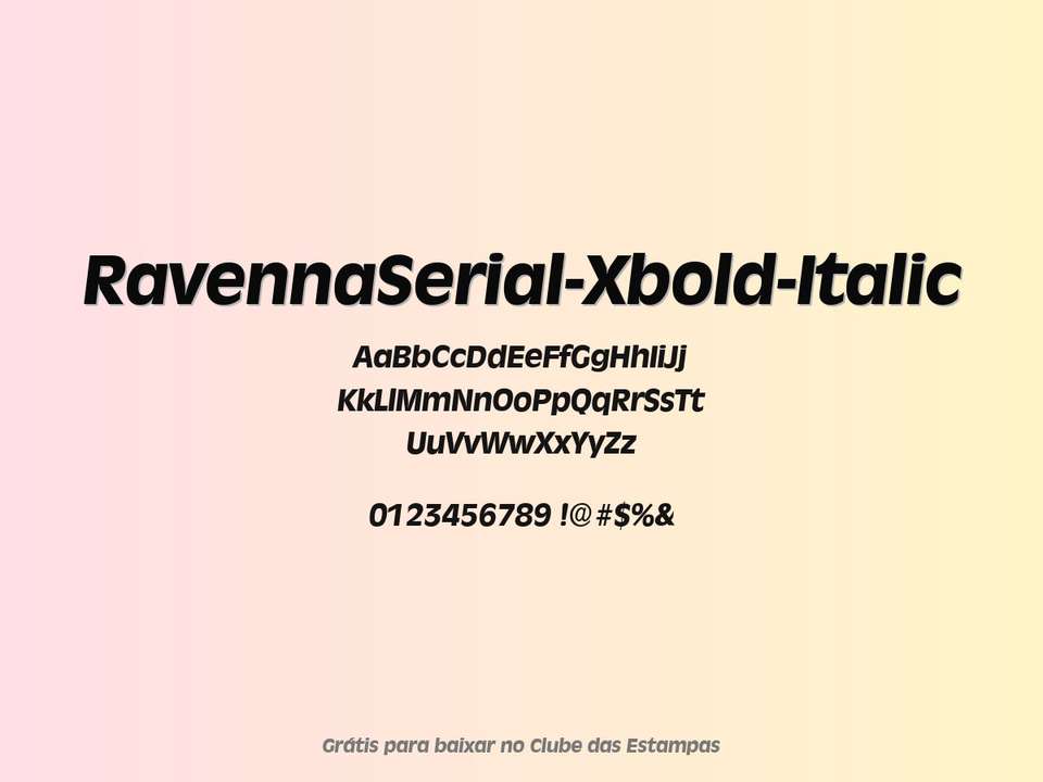 Fonte Ravennaserial Xbold Italic Grátis Para Baixar