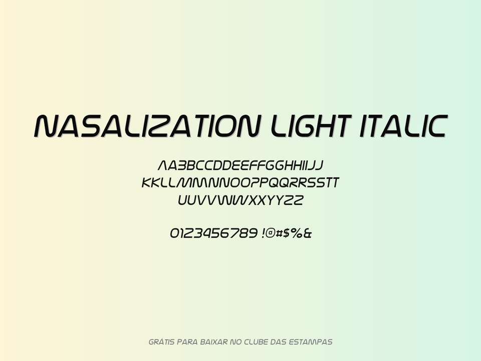 Fonte Nasalization Light Italic Grátis Para Baixar