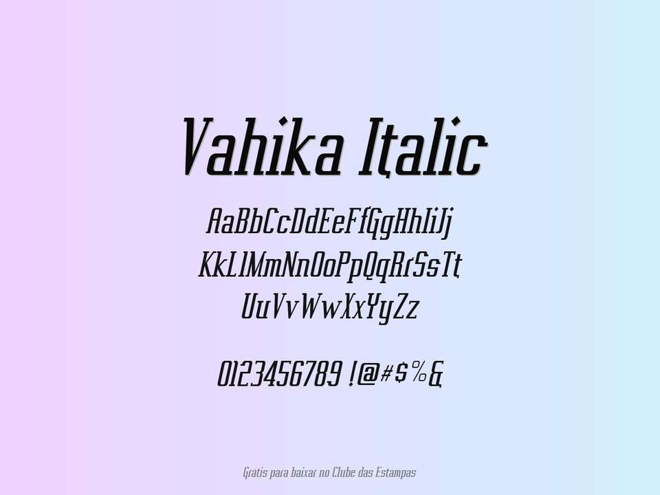 Fonte Vahika Italic Grátis Para Baixar