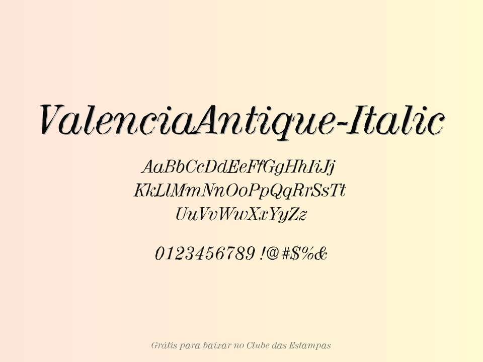 Fonte Valenciaantique Italic Grátis Para Baixar