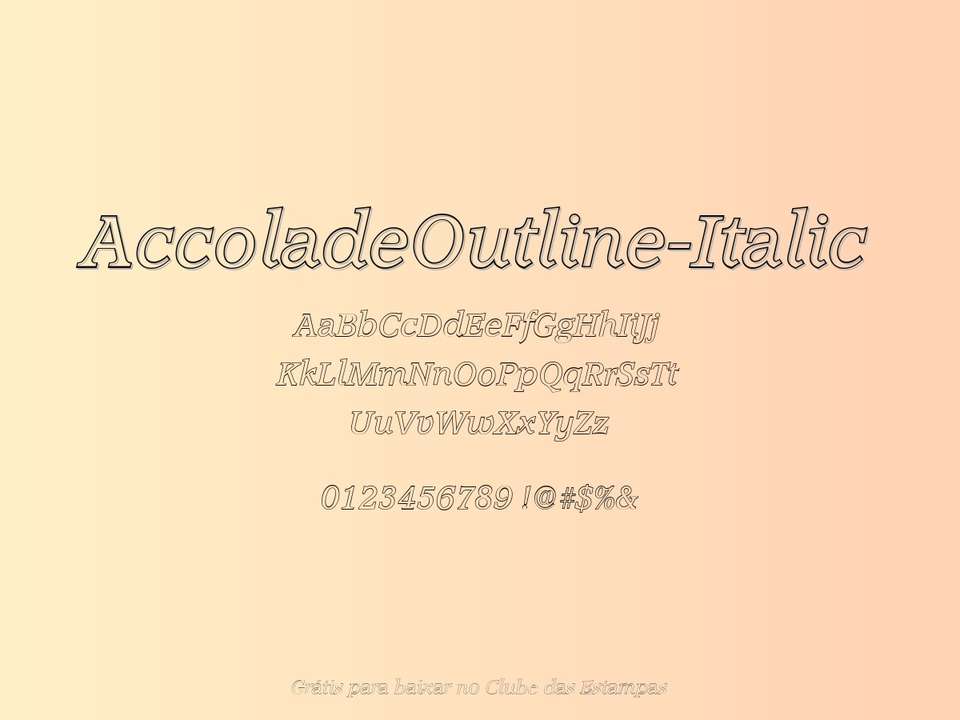Fonte Accoladeoutline Italic Grátis Para Baixar