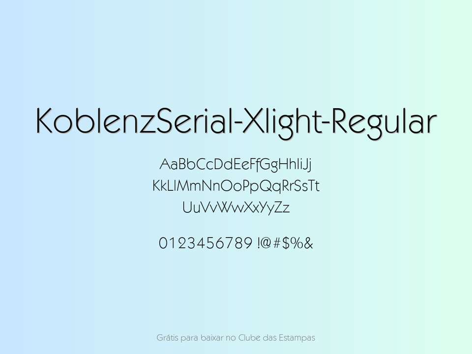 Fonte Koblenzserial Xlight Regular Grátis Para Baixar
