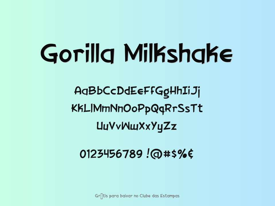 Fonte Gorilla Milkshake Grátis Para Baixar