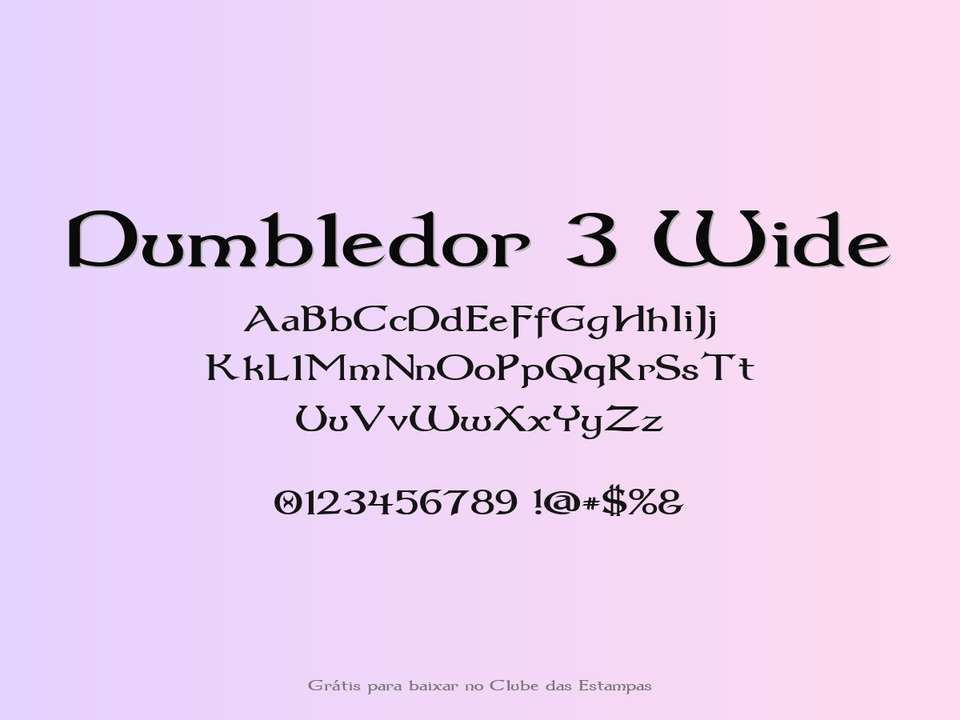 Fonte Dumbledor 3 Wide Grátis Para Baixar