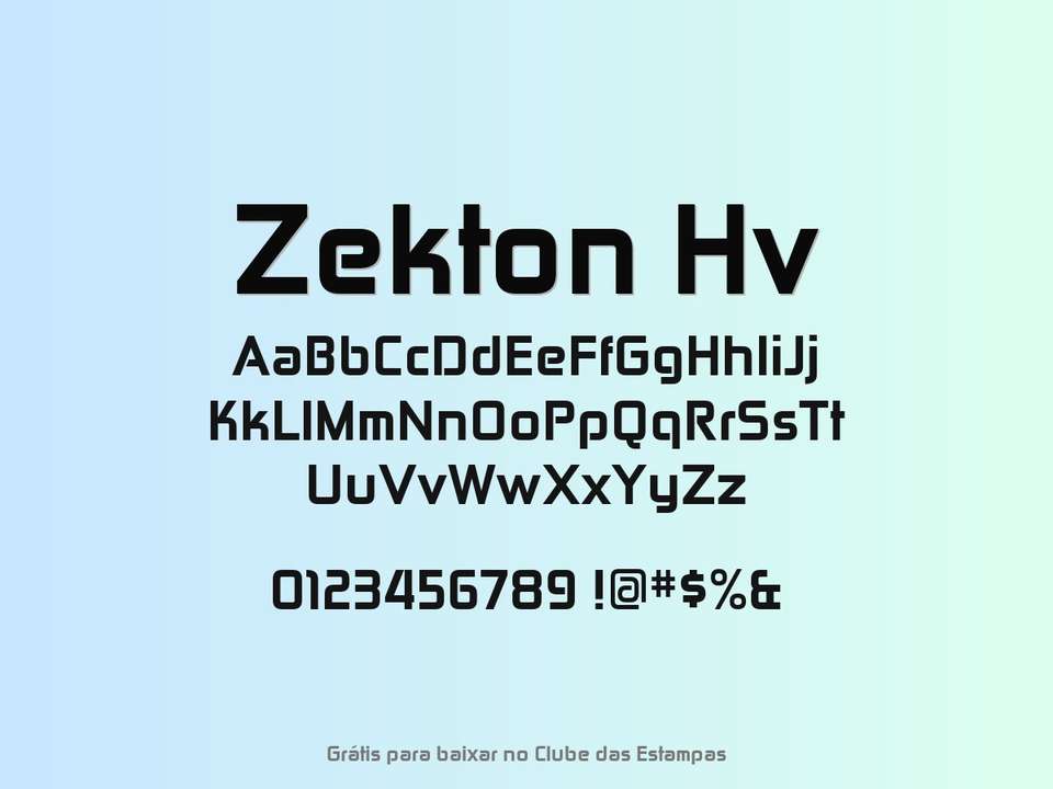 Fonte Zekton Hv Grátis Para Baixar
