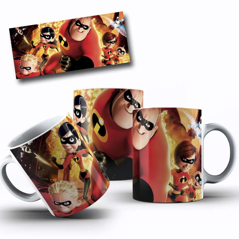 Arte Para Caneca Incredibles Personagens Serie Cartoon 16