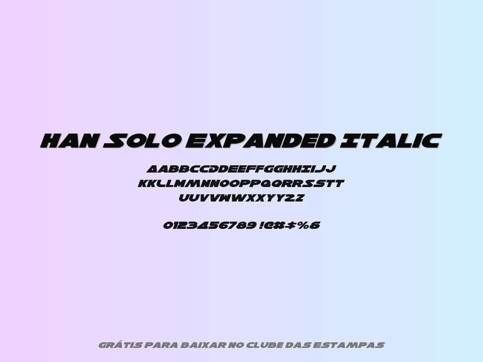 Fonte Han Solo Expanded Italic Grátis Para Baixar