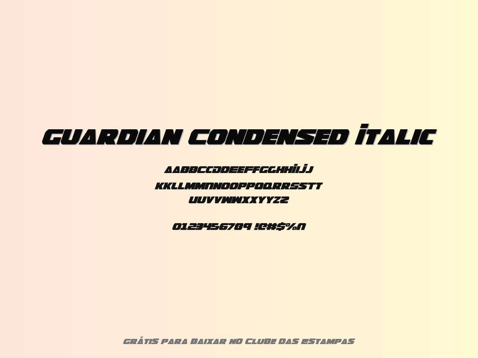 Fonte Guardian Condensed Italic Grátis Para Baixar