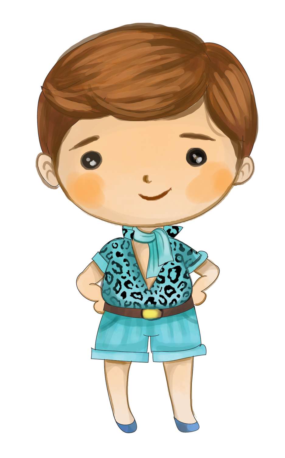 Menino Cartoon Roupa Animal Print Personagens Png Grátis Para Baixar