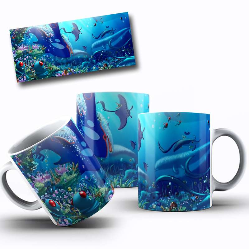 Arte Para Caneca Orcas Marinho Cartoon 12