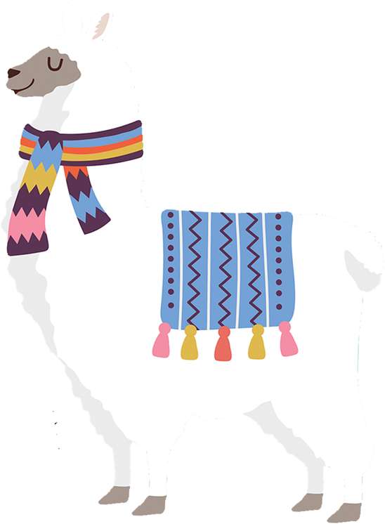 Elemento Lhama Estilosa Cute Fofa Png (9)