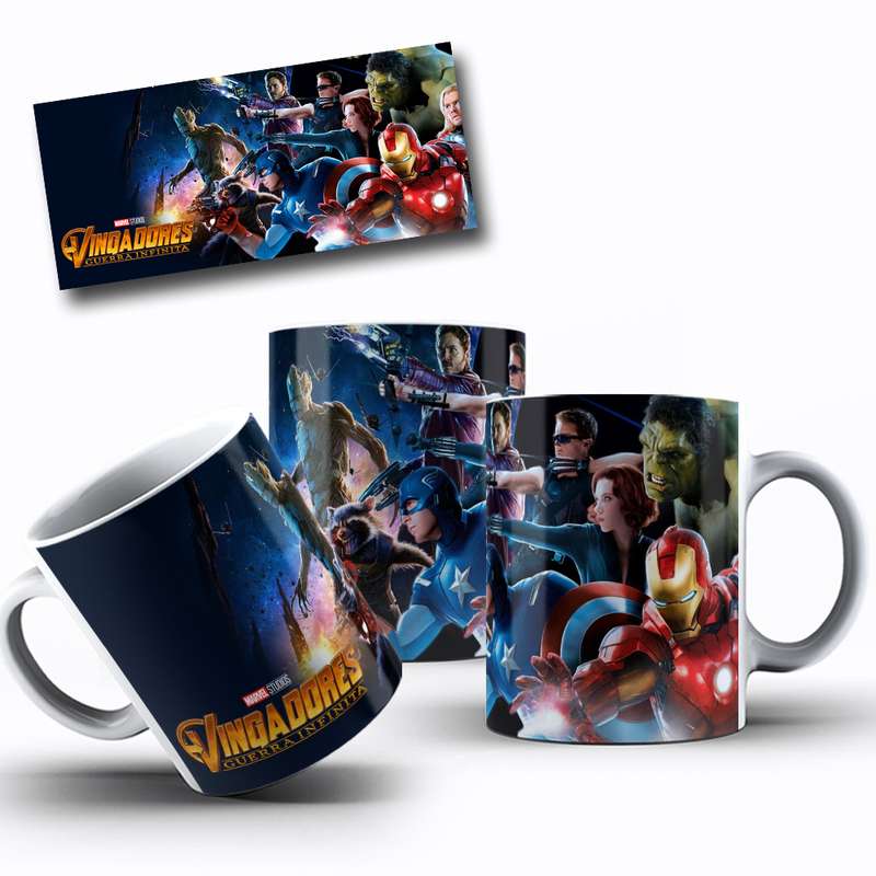 Arte Para Caneca Vingadores Guerra Infinita Personagens 32