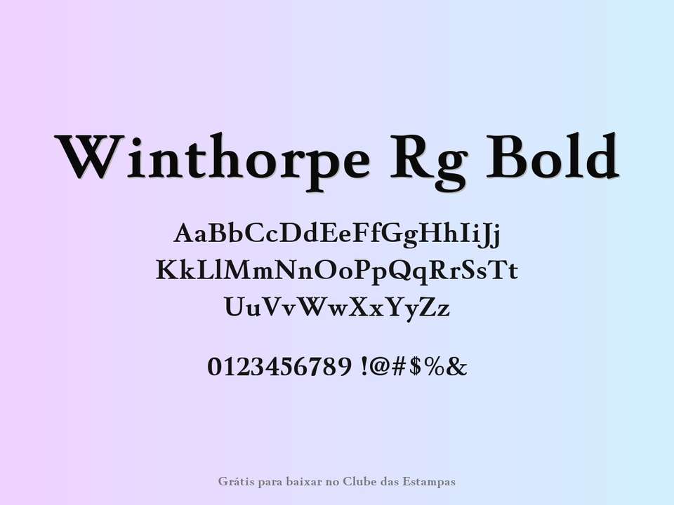 Fonte Winthorpe Rg Bold Grátis Para Baixar