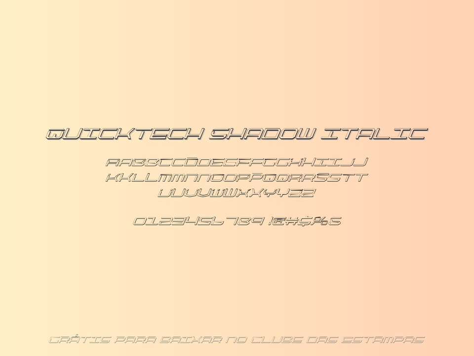 Fonte Quicktech Shadow Italic Grátis Para Baixar