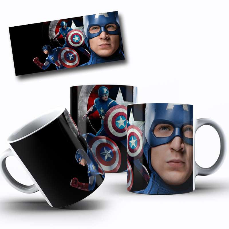 Arte Para Caneca Capitão América Marvel Personagens 17