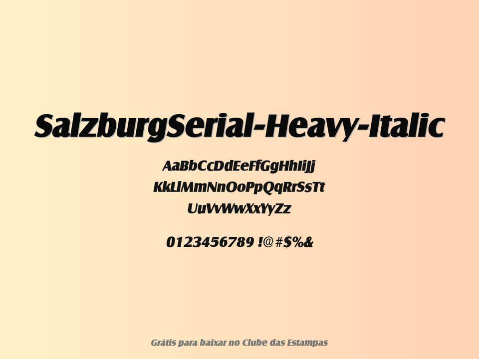 Fonte Salzburgserial Heavy Italic Grátis Para Baixar