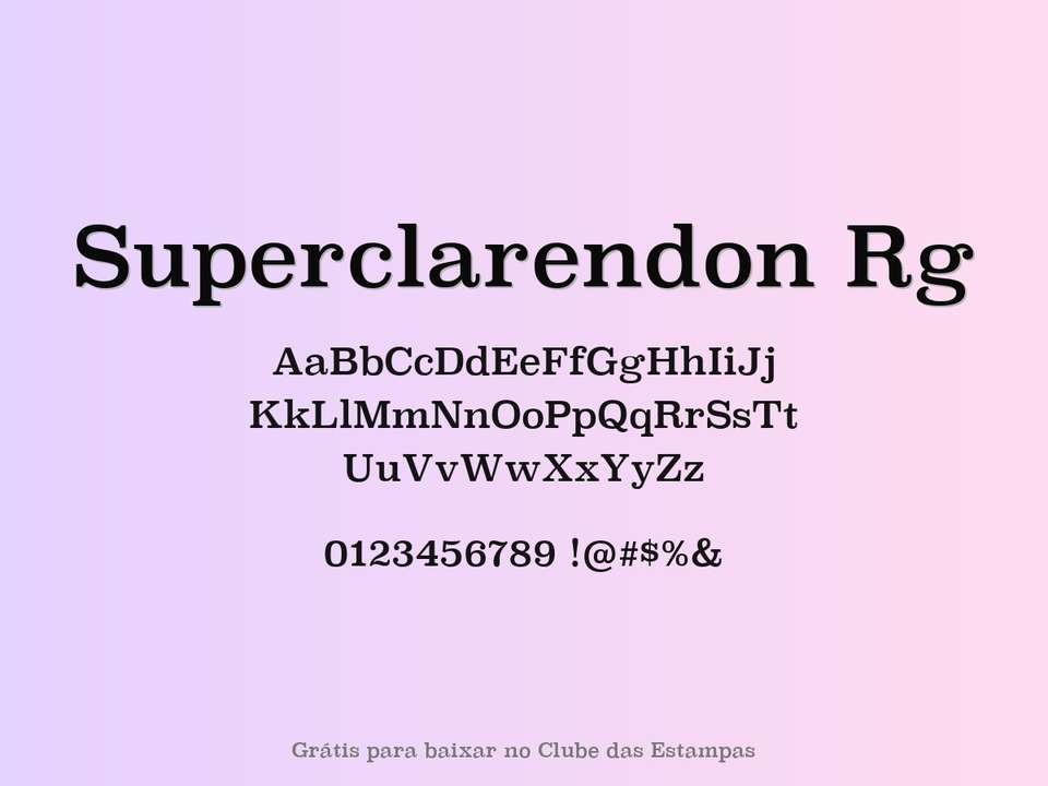 Fonte Superclarendon Rg Grátis Para Baixar