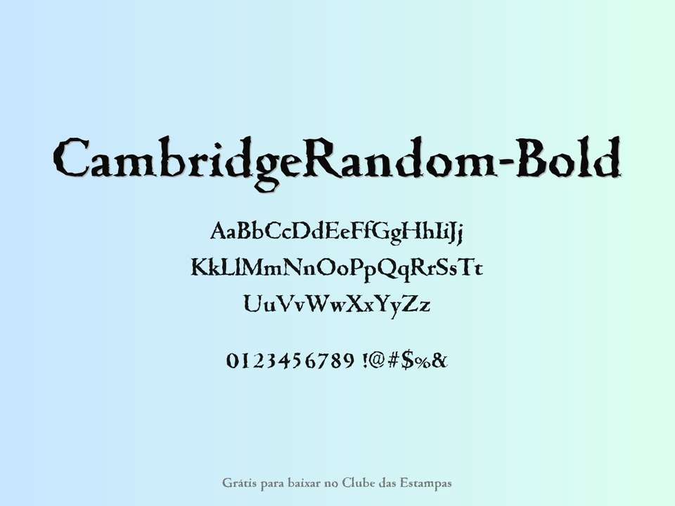 Fonte Cambridgerandom Bold Grátis Para Baixar