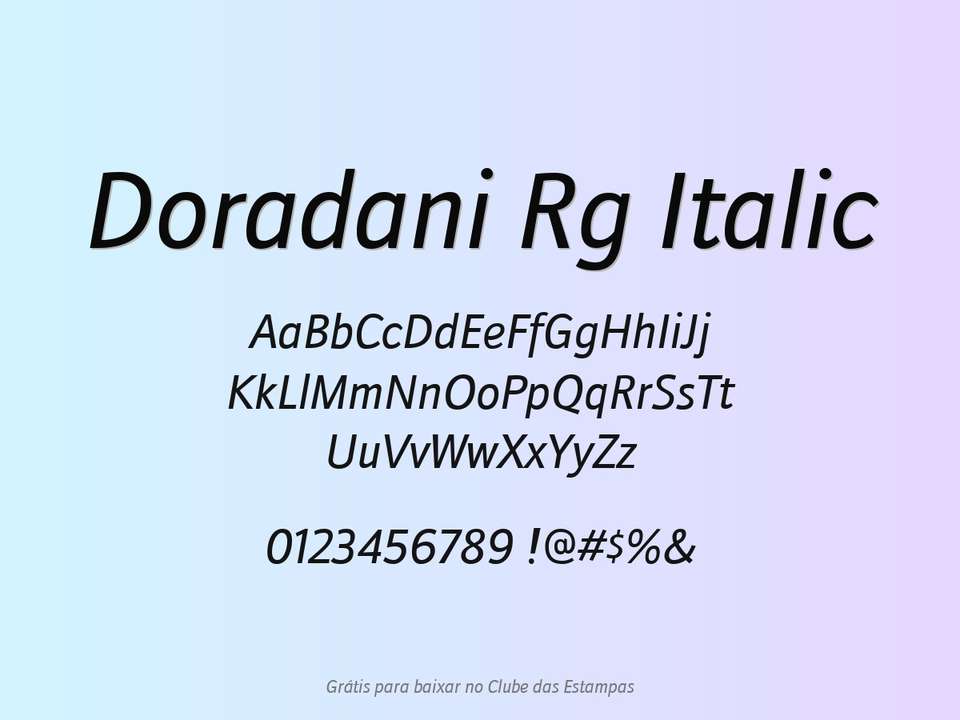 Fonte Doradani Rg Italic Grátis Para Baixar