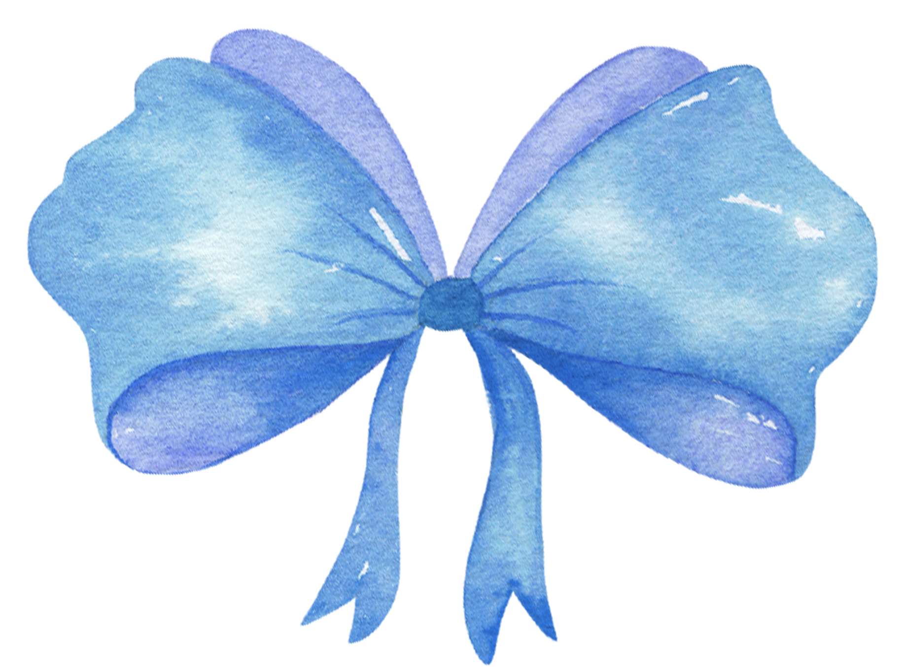 Grande Laço Azul Aquarela Decoração Png Grátis Para Baixar
