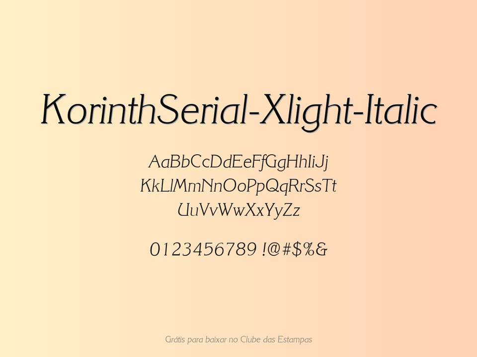 Fonte Korinthserial Xlight Italic Grátis Para Baixar