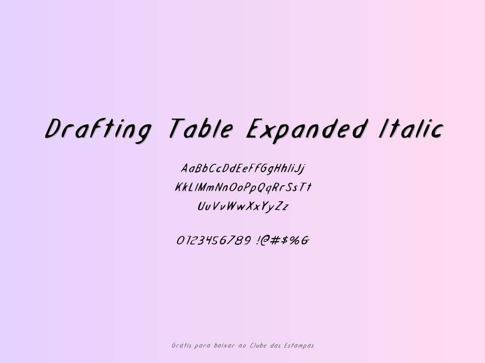 Fonte Drafting Table Expanded Italic Grátis Para Baixar