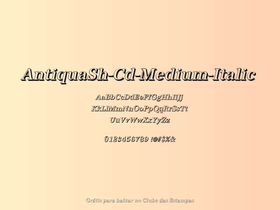 Fonte Antiquash Cd Medium Italic Grátis Para Baixar